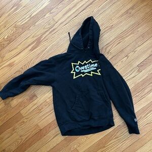 Black overtime hoodie